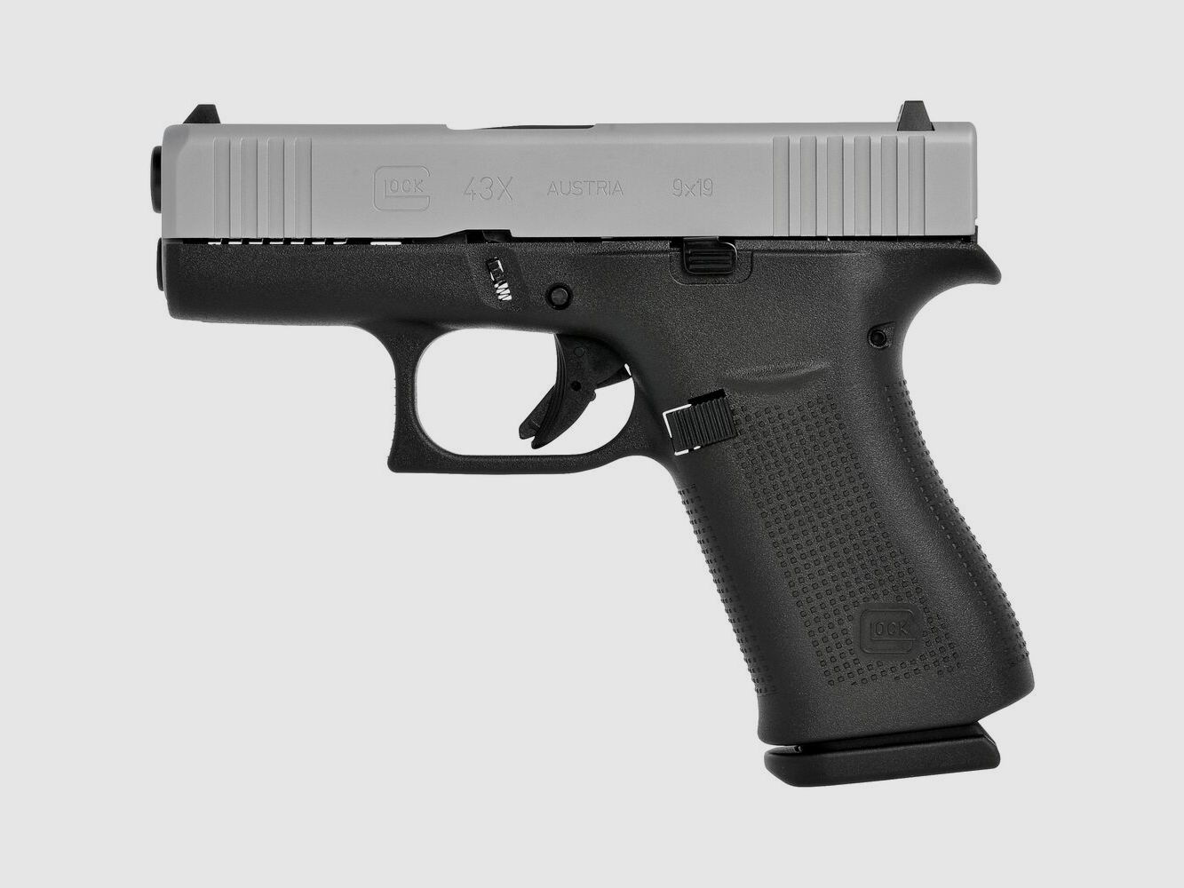 Glock 43X silver slide Pistole