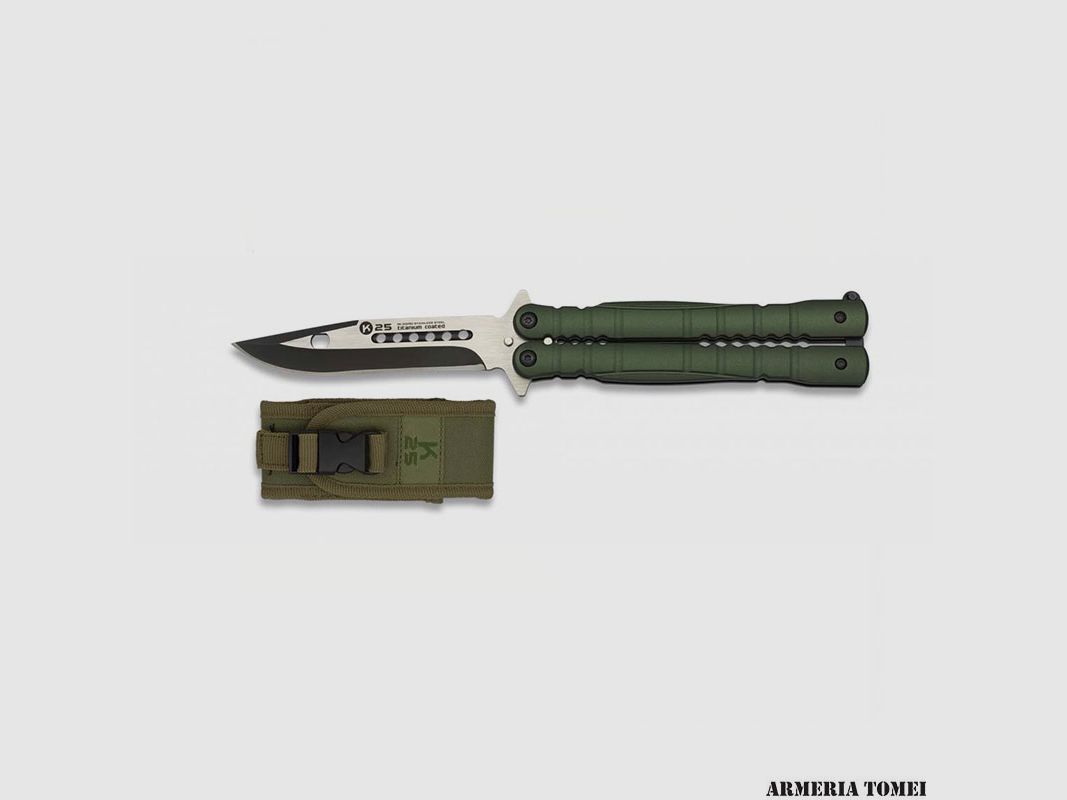 Messer – RUI K25 Balisong Griff Grün Klinge 10,3 cm, Bild 1 von 2