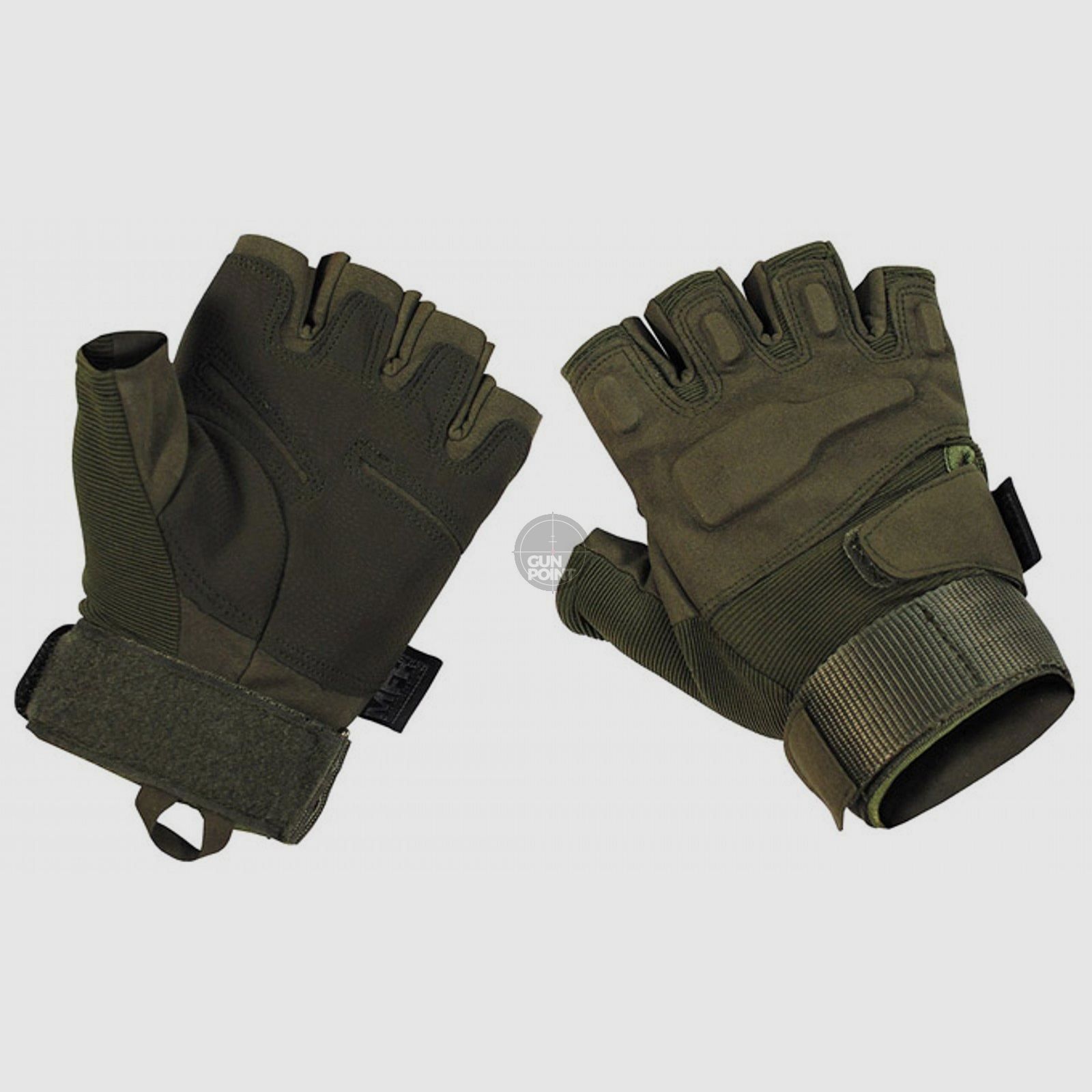 Tactical gloves, "Pro", fingerless, olive - Size: XXL