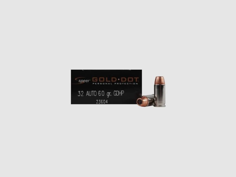 Speer Gold Dot Protection Personnelle .32 ACP (7,65mm Browning) 60GR GDHP 20 cartouches