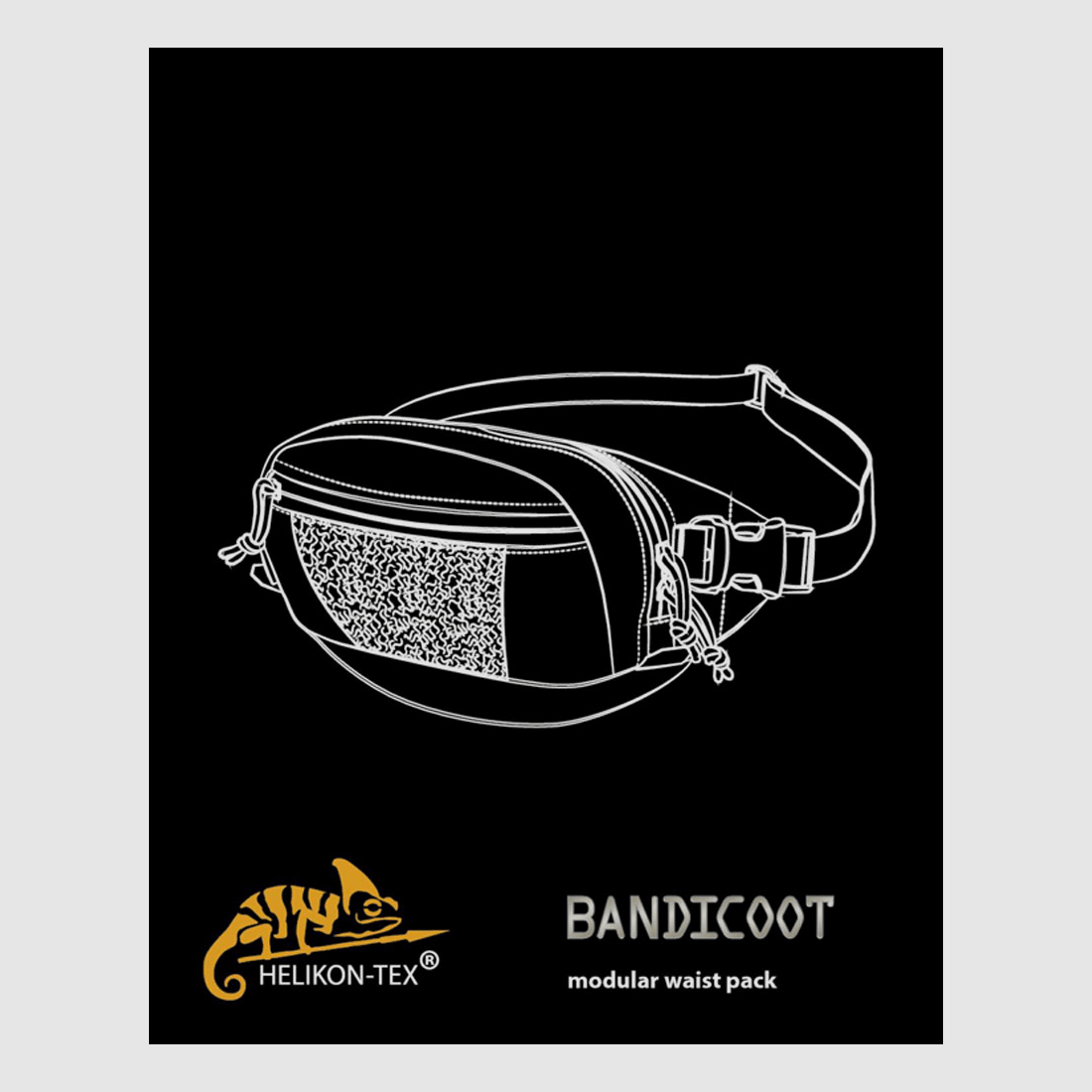 HELIKON-TEX HÜFTTASCHE BANDICOOT® WAISTPACK SCHWARZ-SHADOW GREY
