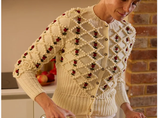Michaela Buerger Karla Handknitted Merino Wool Cardigan — Cremeweiss