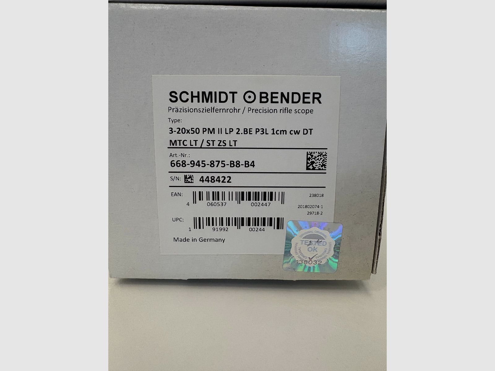 Schmidt & Bender celownik precyzyjny / celownik precyzyjny do karabinu 3-20x50 II RAL8000