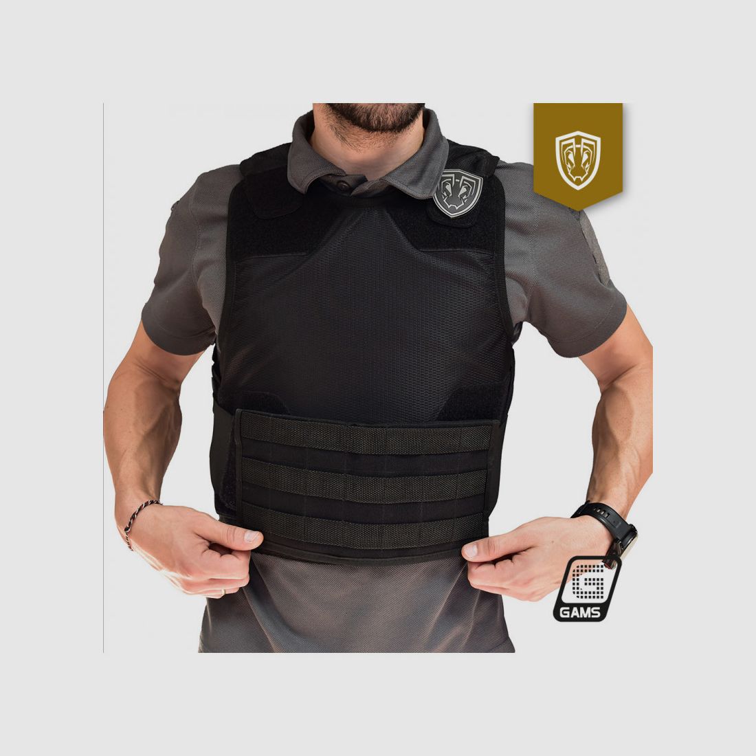 Zusatzpanel mit Molle-System für Schutzweste, Bild 5 von 5