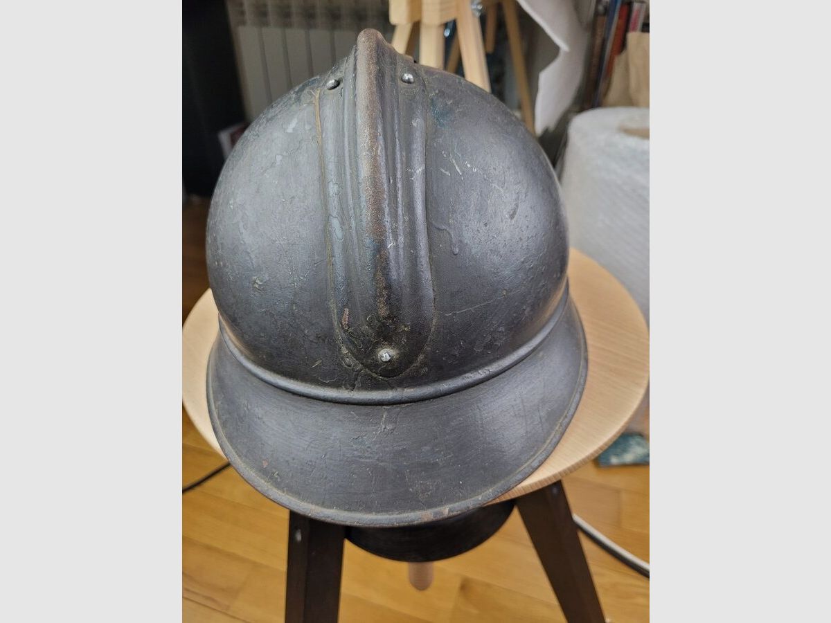 Helm Modell Adrian 1915 – Koloniale Infanterie 1915-1918 – Vollständige Innenausstattung des 1. Typs und Kinnriemen – Sehr guter Zustand +, Bild 5 von 9