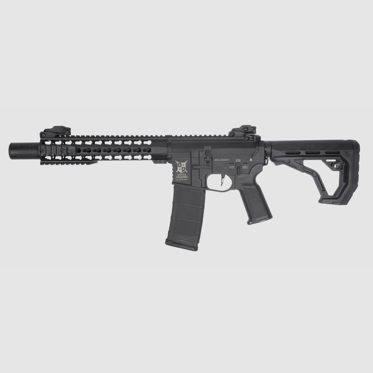 AR15 KeyMod 10 Zoll PREDATOR CHARLIE EAGLE ETU Schwarz S-AEG Softair Gewehr Frei ab 18 Jahren | Delta Armory