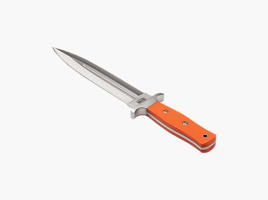 Mauser 80414842 Abfangmesser Klingenlänge 21,5 cm 440C-Stahl Gewicht: 451g Parierstange orange