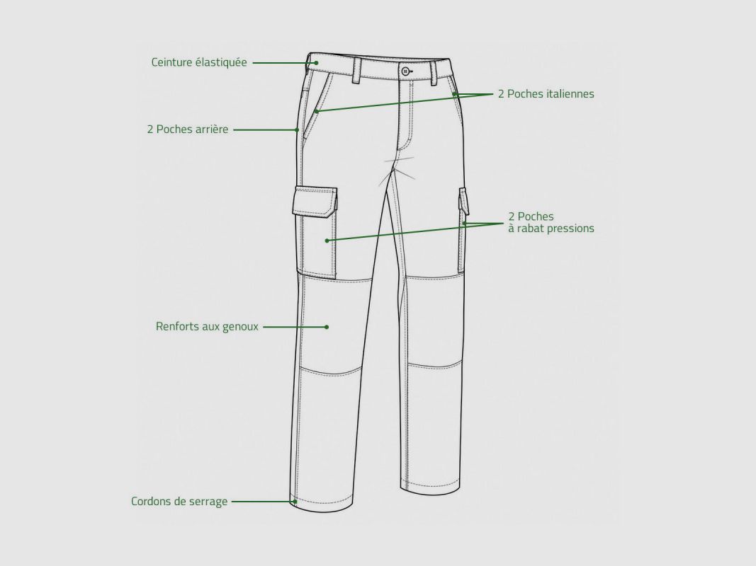 Men's polycotton khaki Basic trousers - Sizes 36 to 60, image 7 of 7