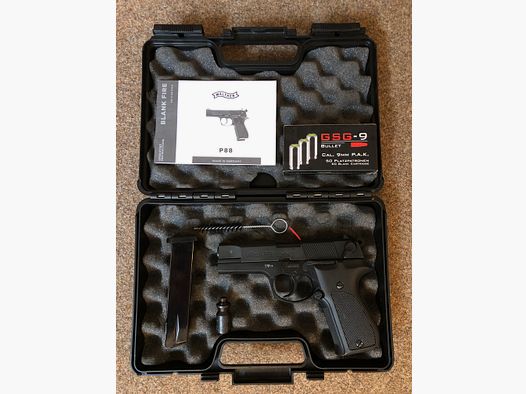 Walther P88 P.A.K. 9mm , schwarz-brüniert, Top Zustand - inkl. Munition!