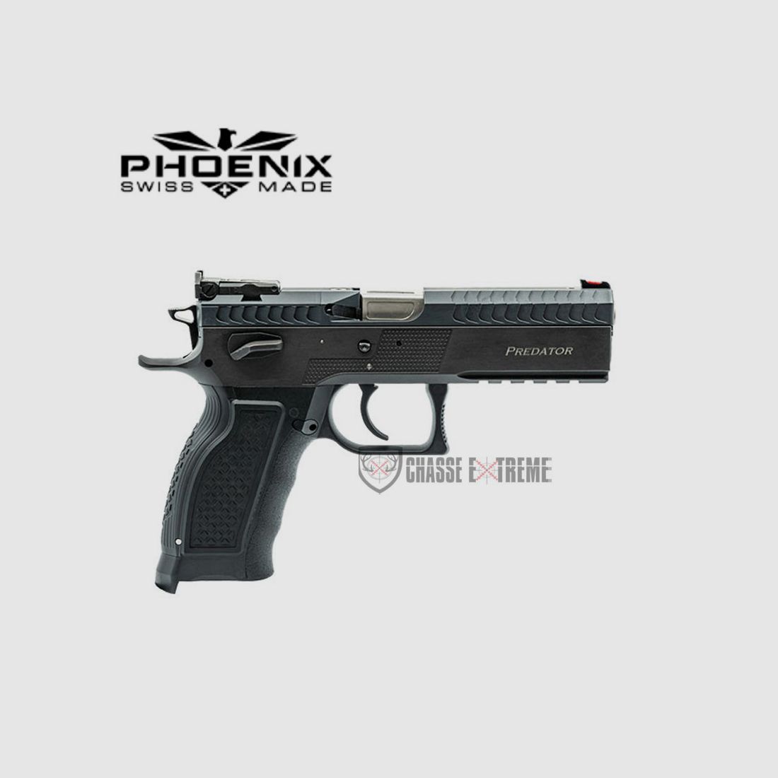 Pistole PHOENIX Predator Aluminium Polymer Rotfiber Kal. 9x19 Schwarz, Bild 2 von 2