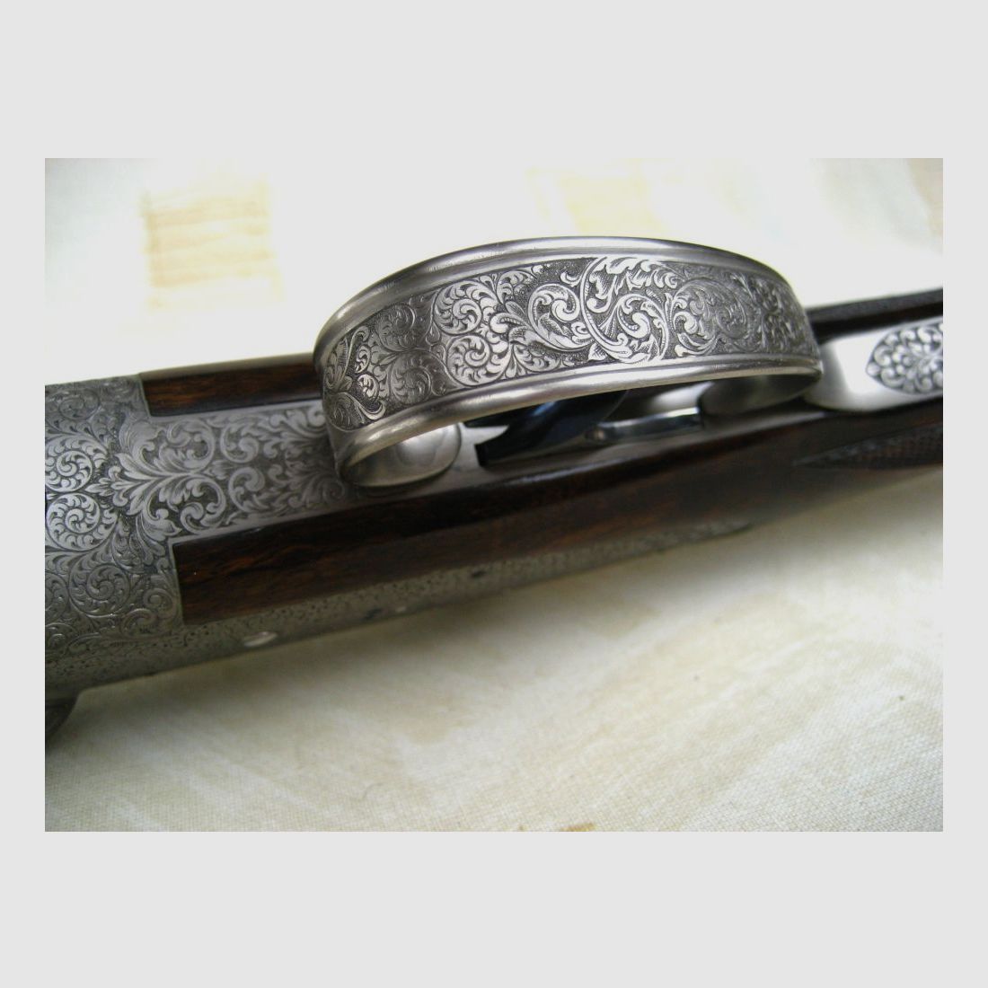 Ziegenhahn & Sohn, "Berst Gun" broń wystawowa, strzelba z bocznym zamkiem z wymiennym lufą