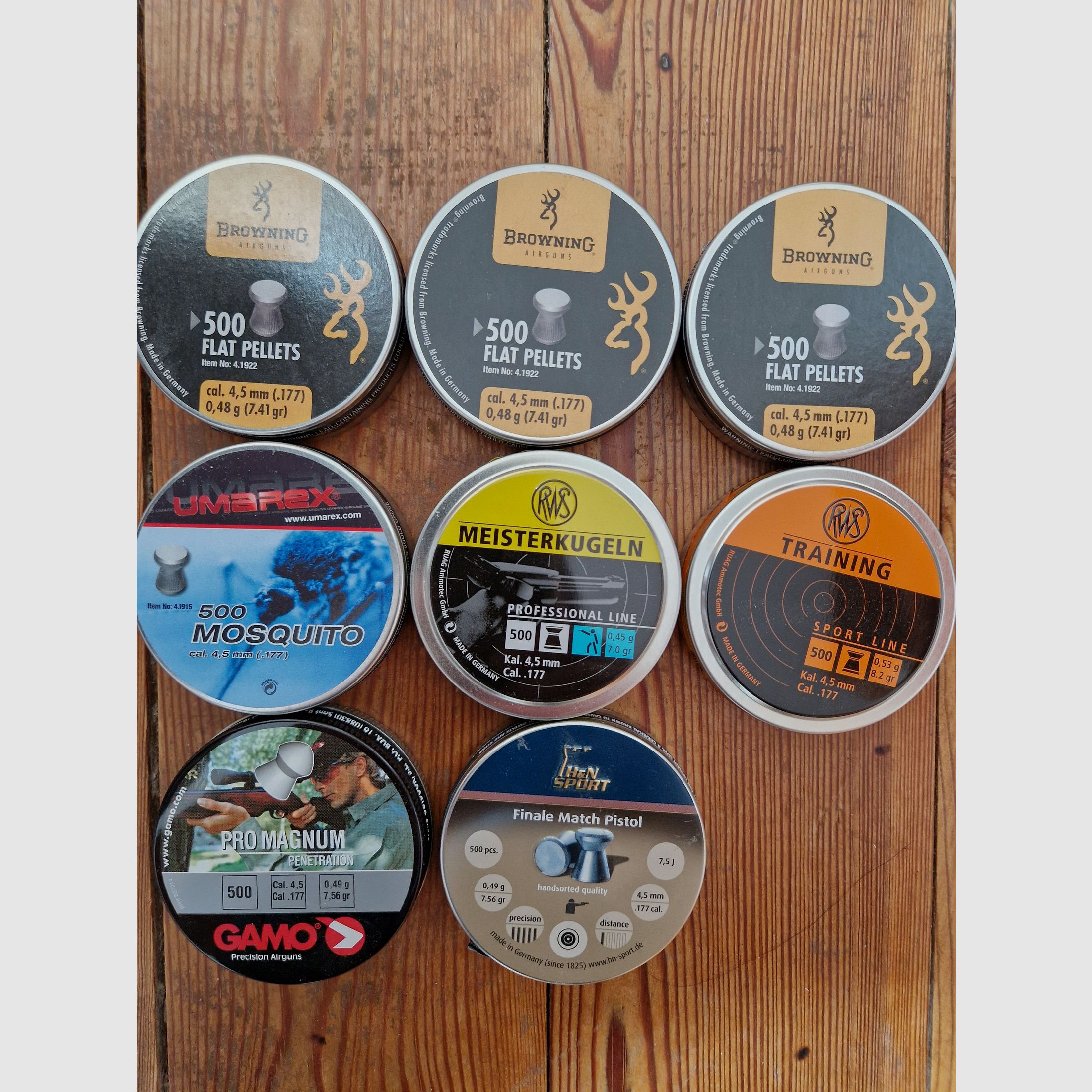 H&N, Pro Magnum, RWS, Browning, Flat Pellets 4,5 mm, Meisterkugeln, Diabolo