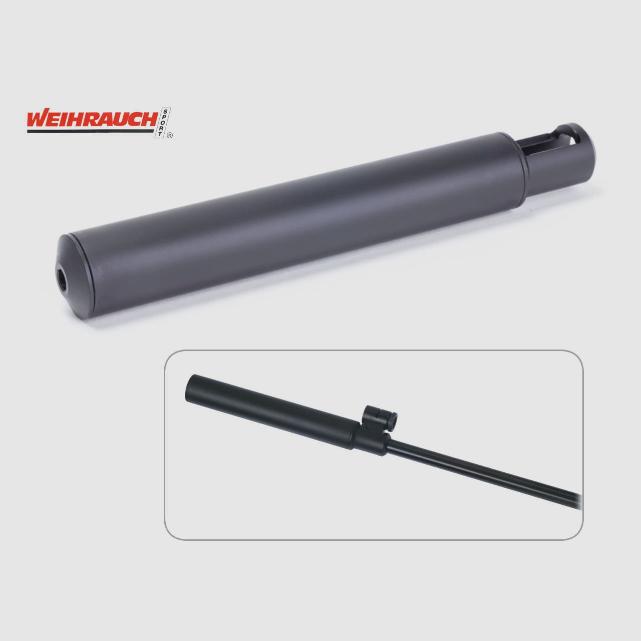 SchalldĂ¤mpfer Weihrauch aufsteckbar Laufdurchmesser 15 mm fĂĽr Luftgewehr Weihrauch HW30 HW35 HW50 Kaliber 4,5 und  5,5 mm (P18)