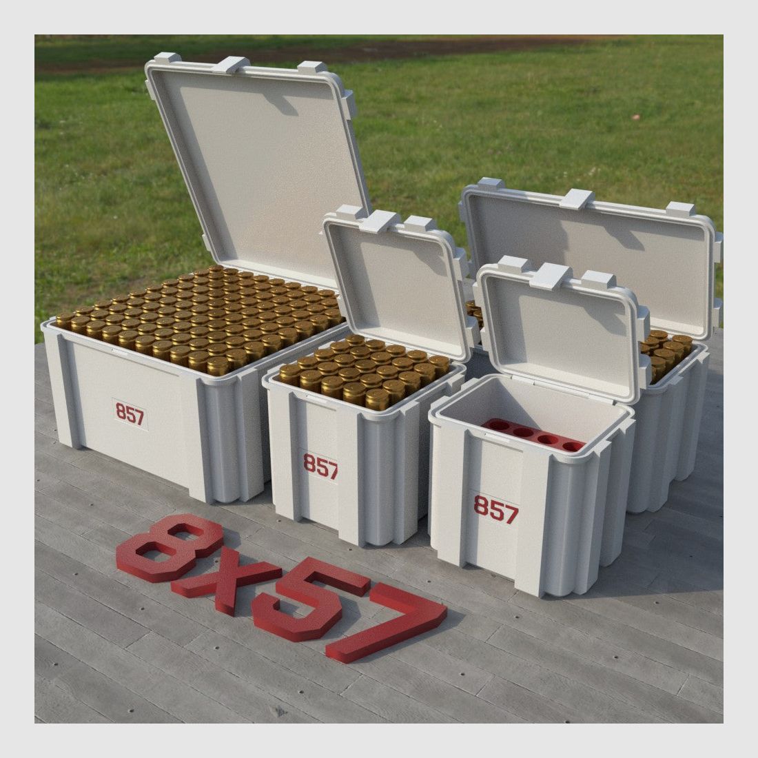 Filamelt Munitionsbox / 8x57 IS / ‘Klappdeckel’ / Patronenbox, Ammo Box