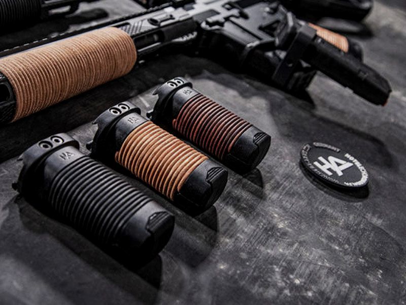 HERA ARMS HFGL-agarradera delantera con envoltura de cuero negro