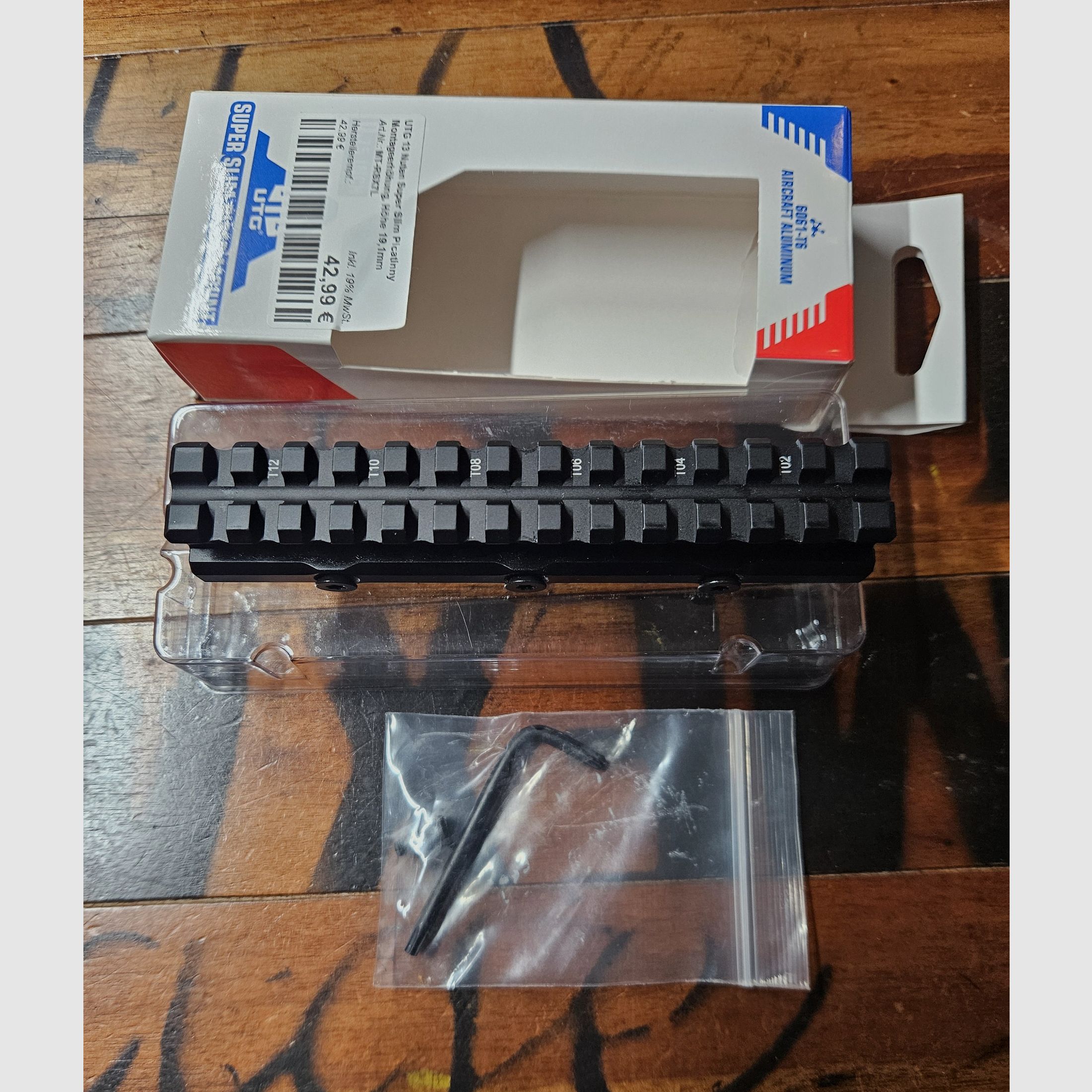 UTG 13 Slot Mount Riser, Super Slim, Picatinny, 19.1 mm, image 2 of 2