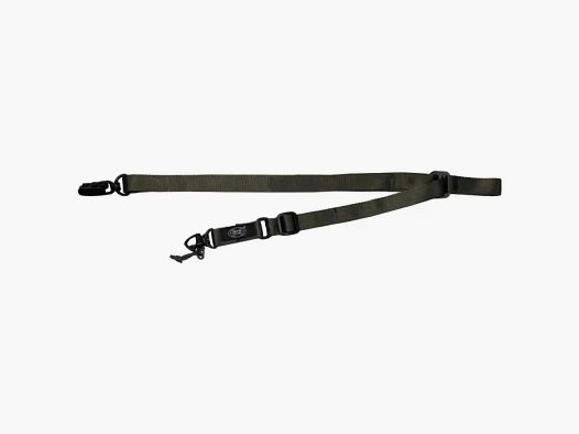 Cinghia per fucile / cinghia da trasporto con moschettone, regolabile 45-135cm, Oliva