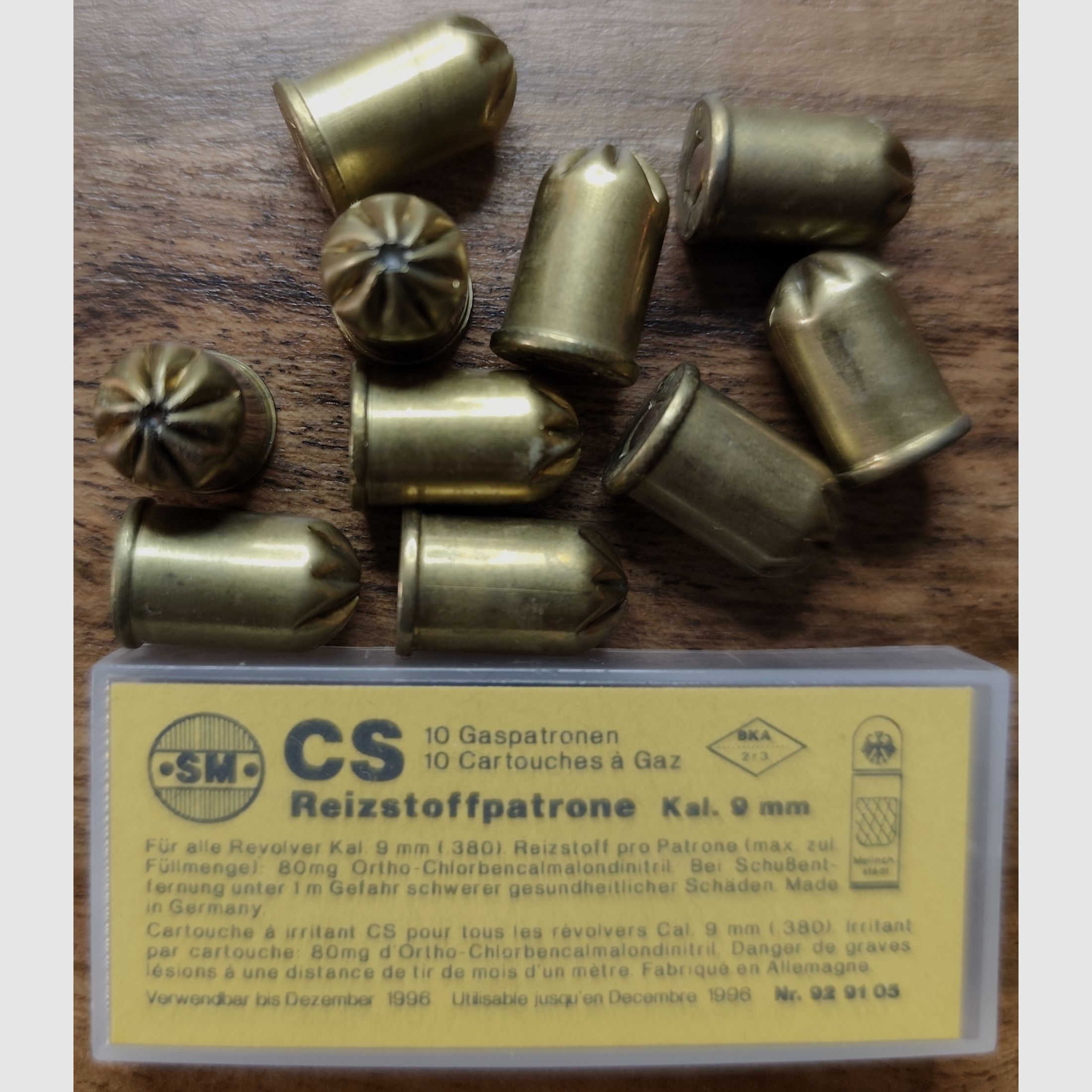 CS Gas Patronen 9mm Revolver Hersteller SM Rhöner