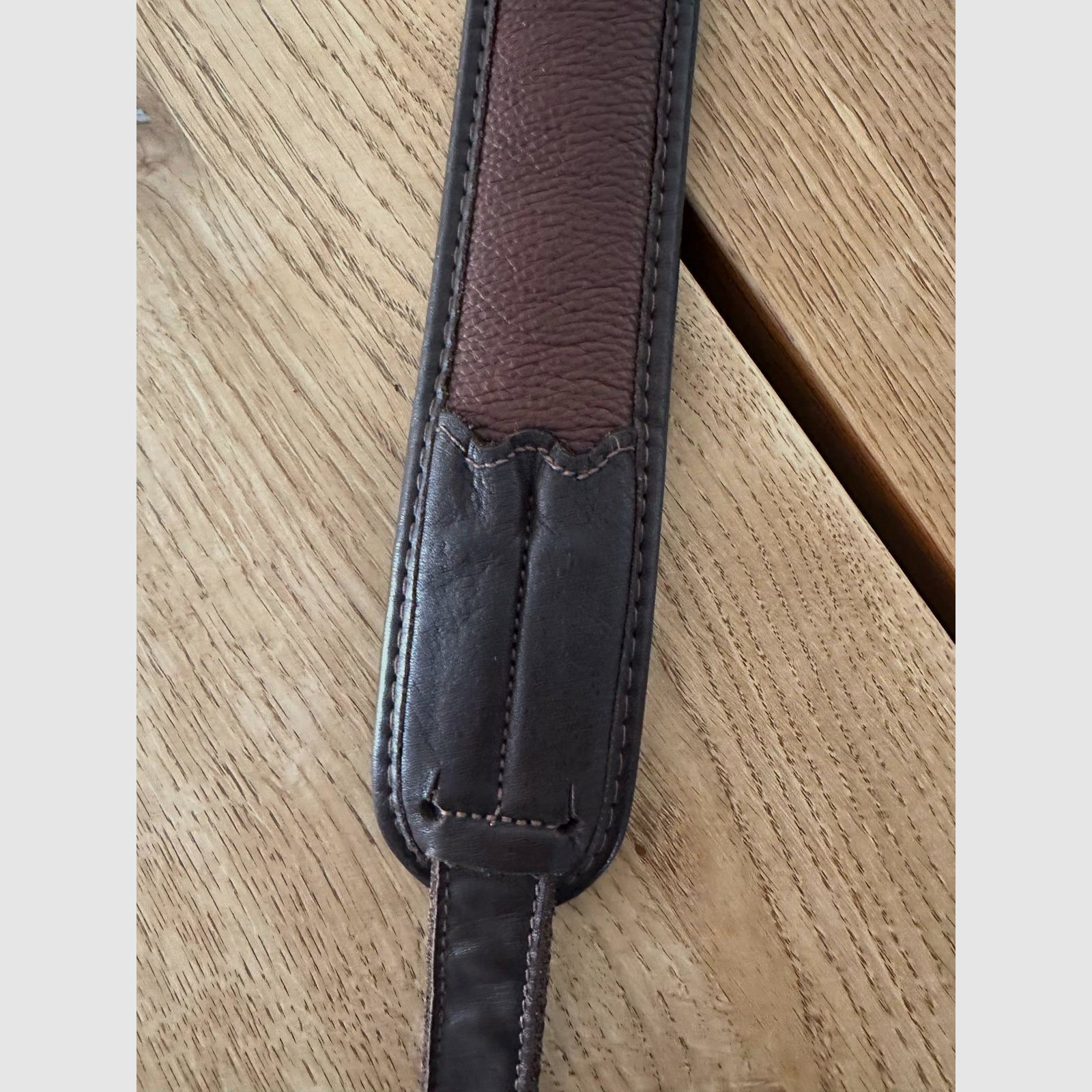 Blaser Gewehrriemen Leder Braun mit Schnellverschlüssen
