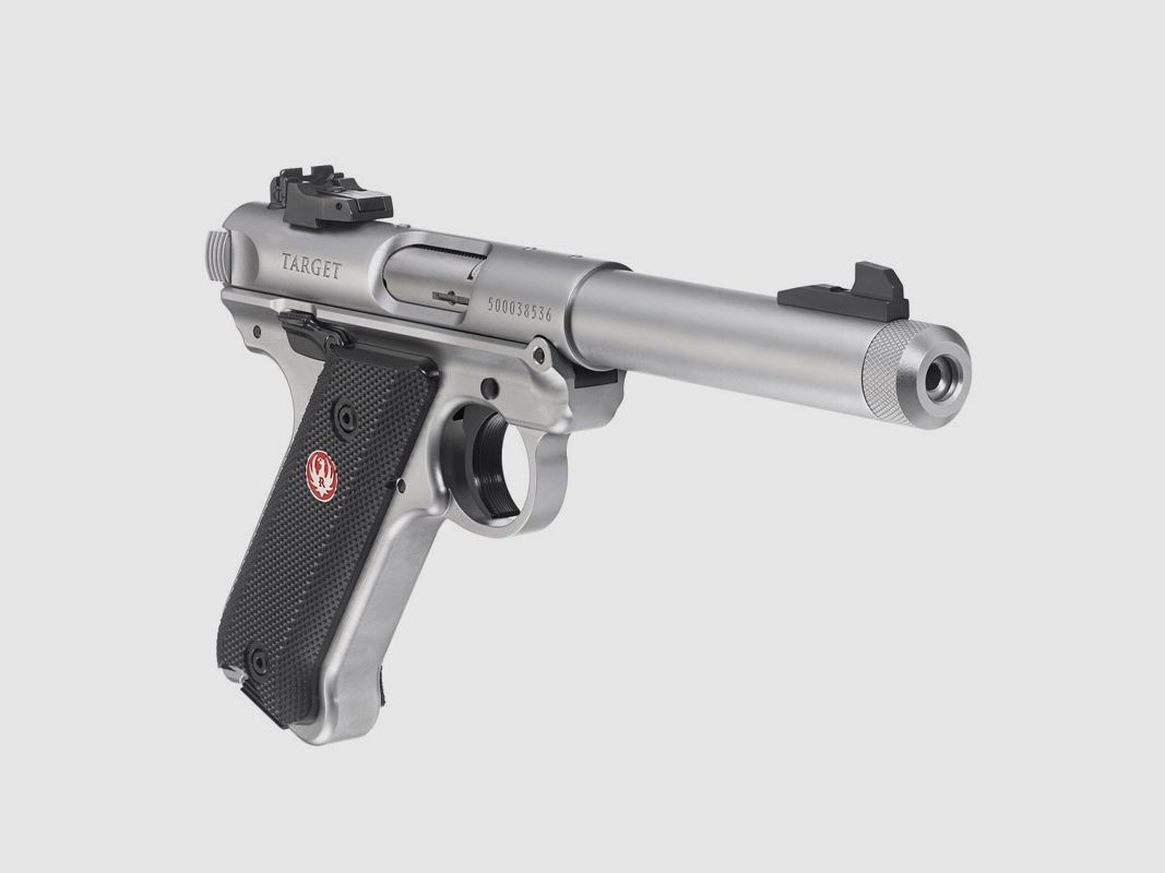 Ruger Mark IV Target 5,5" acciaio inossidabile calibro .22lr 1/2"-28