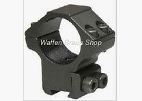 Montaggio anello Bauer per guida prismatico da 11 mm, nero opaco, 1", altezza costruzione 14 mm standard