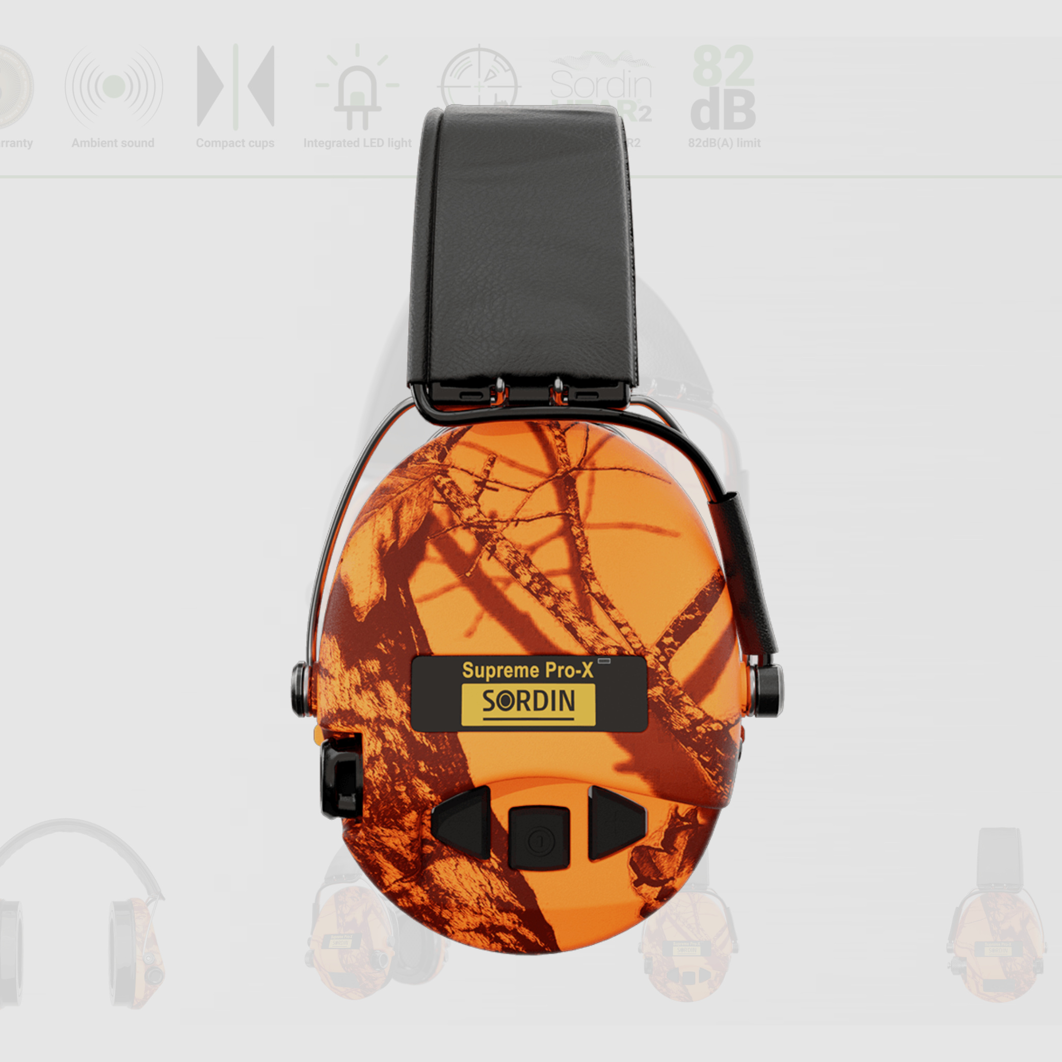 Sordin 75302-X-09-S Elektronischer Gehörschutz Supreme Orange Camo Pro X LED Headband