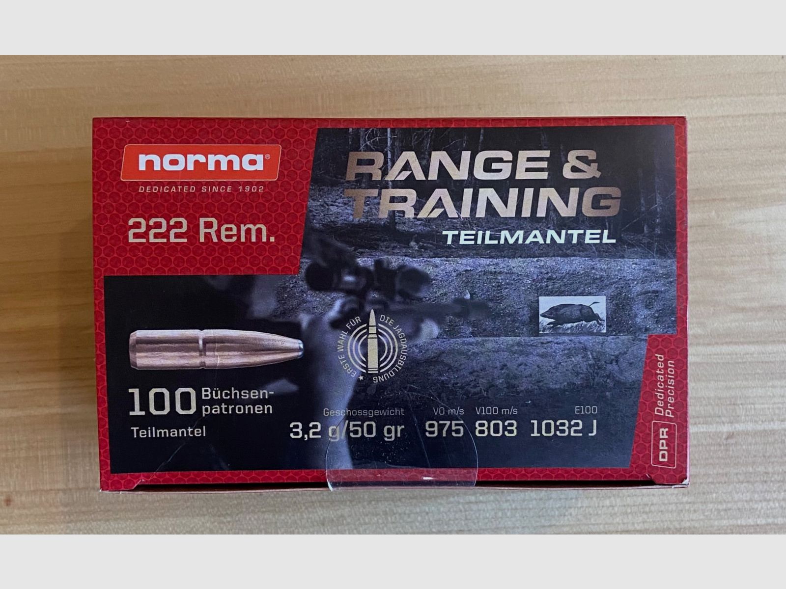 Norma Range & Training Kal. 222 Rem. - 3,2g / 50gr (100 Stück)