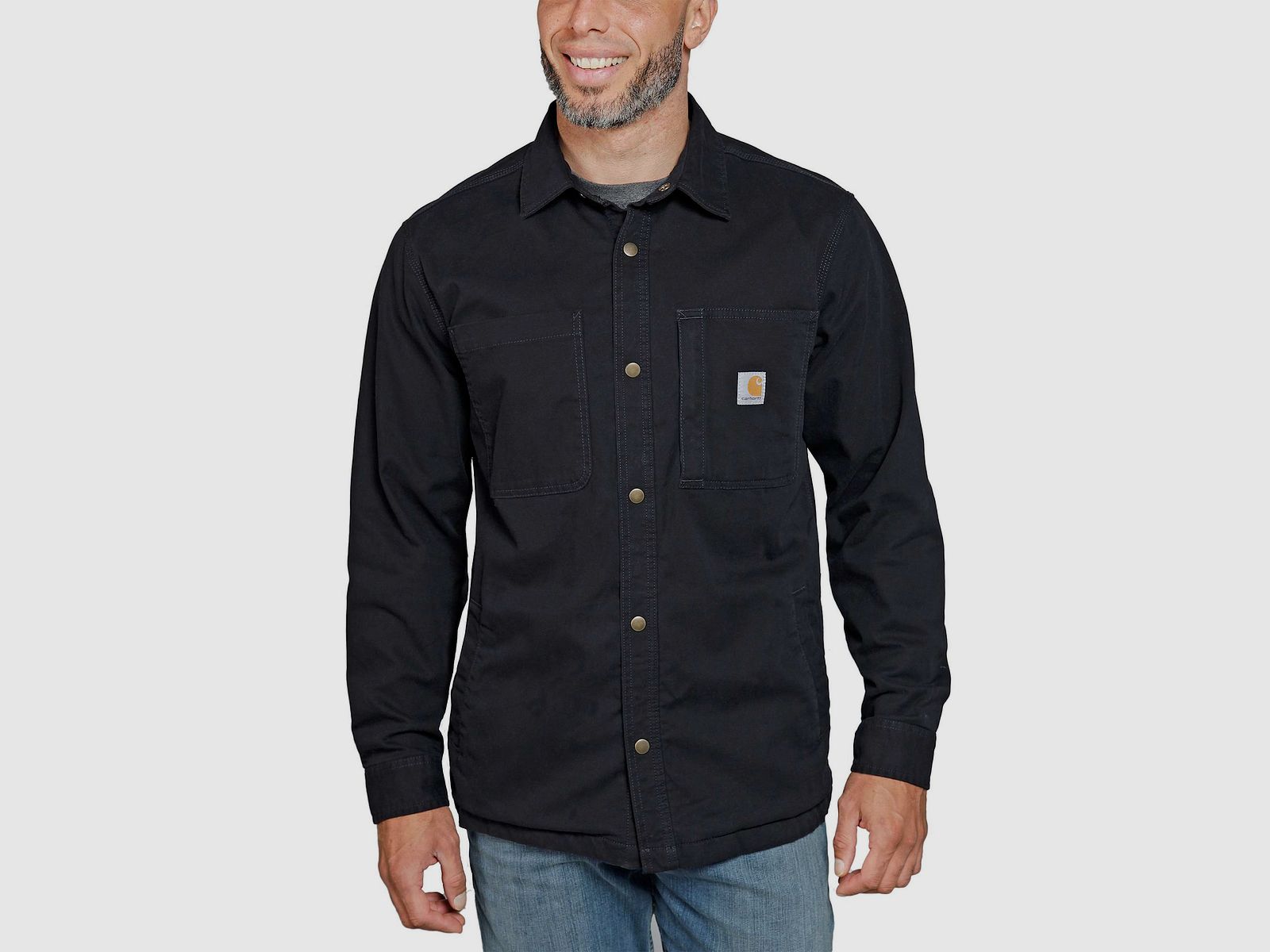 Carhartt Lined Fleece Shirt Jacket Mens Black L