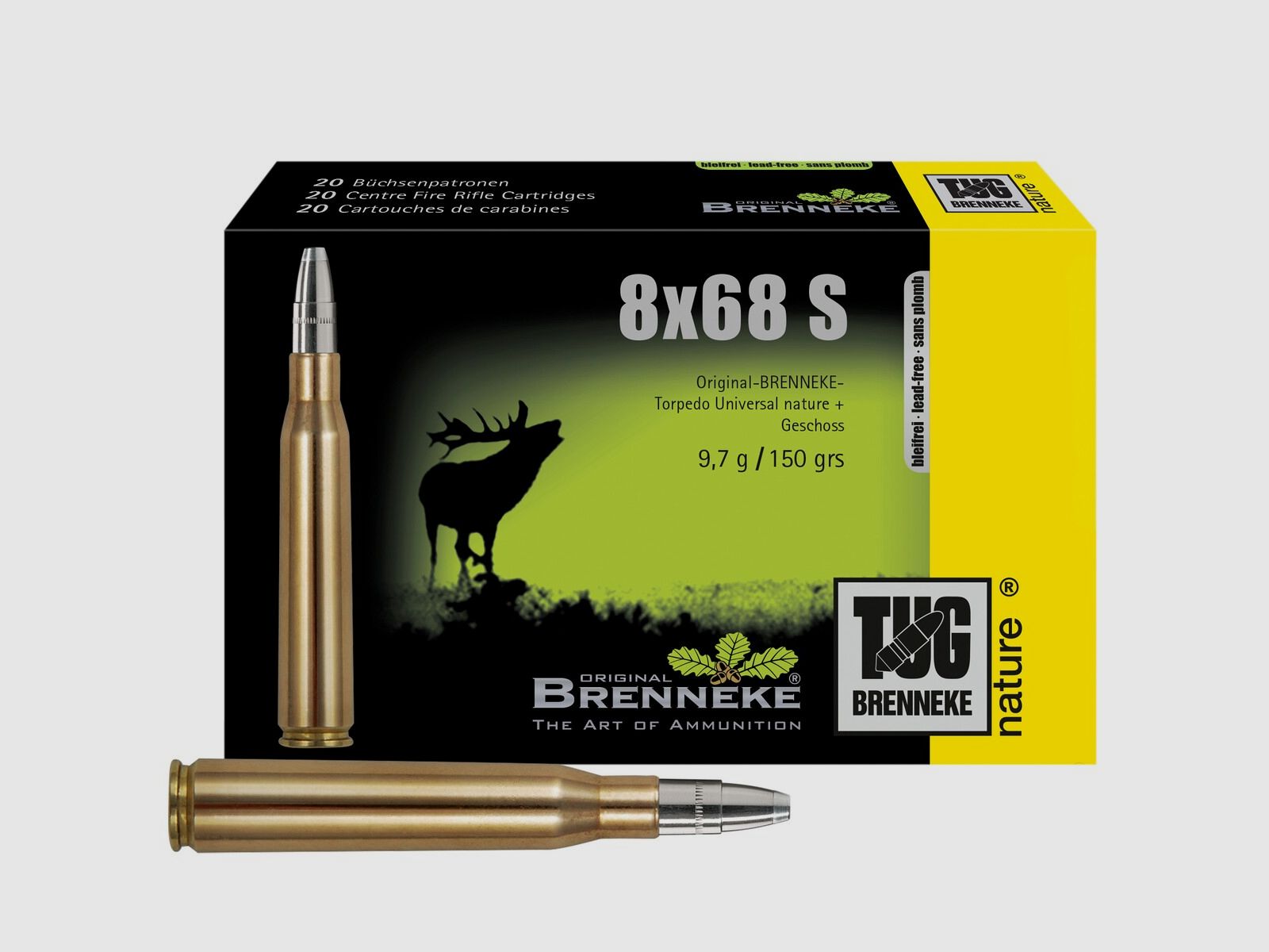 Brenneke 8×68 S TUG nature+ 9,7g/150grs. – 20 Stk.