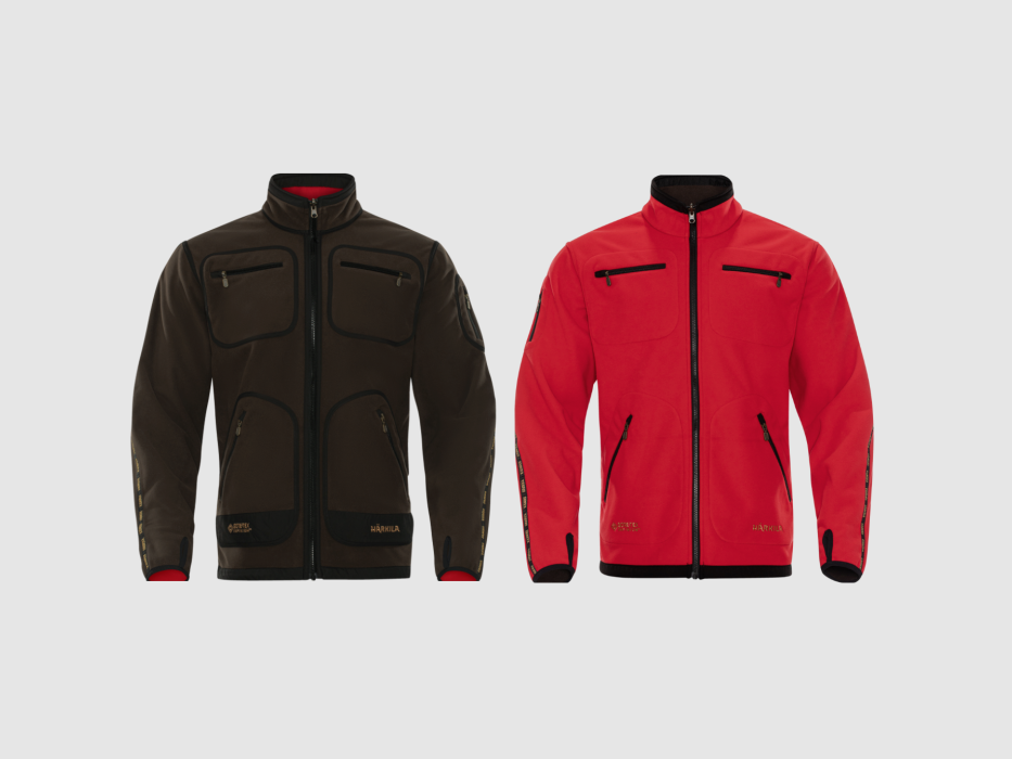 Polarowa kurtka dwustronna HARKILA Kamko Fleece brązowy/czerwony GORE-TEX WINDSTOPPER (130100146), zdjęcie 1 z 14