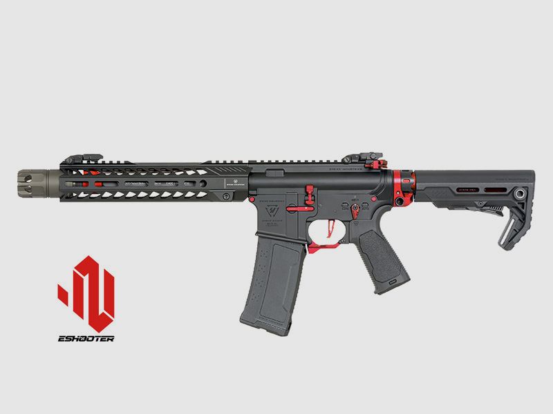 Strike Industries 10" Raiders SBR S-AEG mit Eshooter ETU, rote Elemente