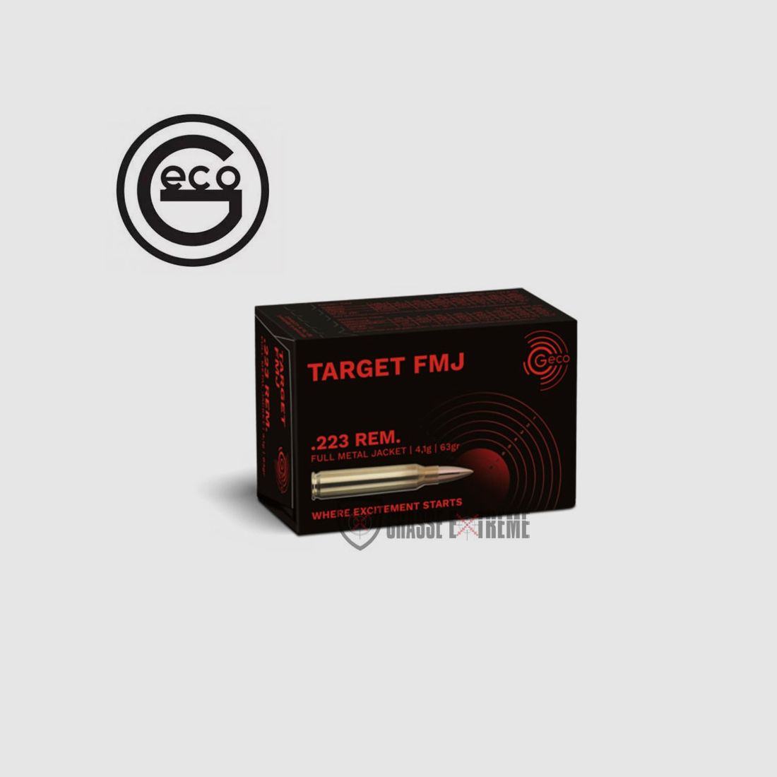 50 Patronen GECO Kal. 223 Rem FMJ 63GR