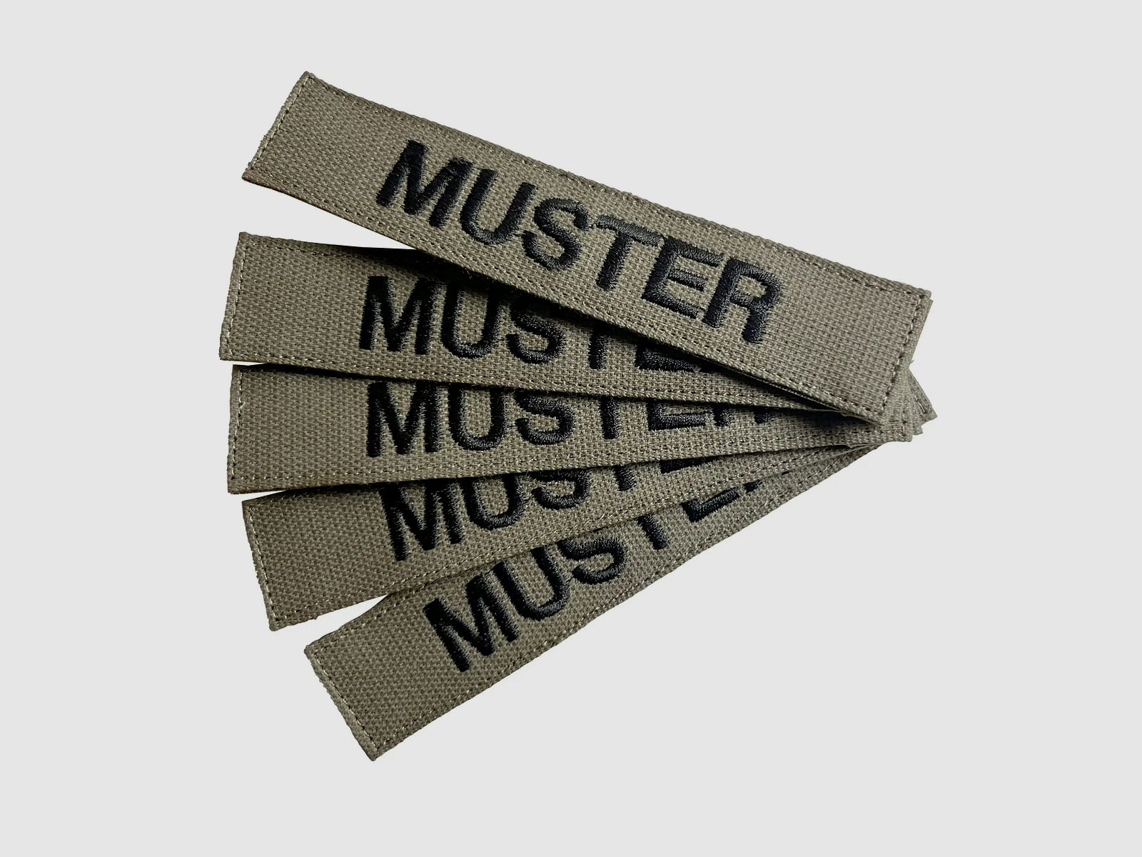 ASMC ASMC Namensbänder 5er Set Oliv - Schwarz / gestickt auf Textil