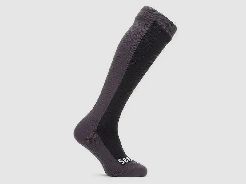 SealSkinz Sealskinz Knee-Length Socks Worstead Black Grey - S