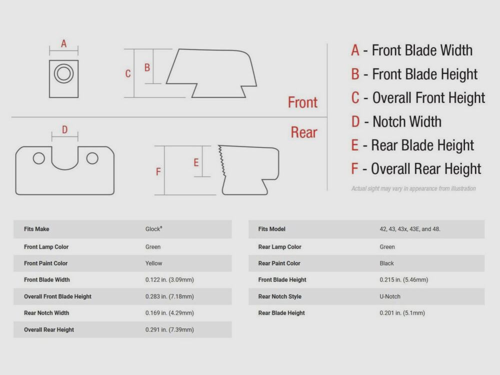 Trijicon Visierset HD XR Gelb G42/43/48