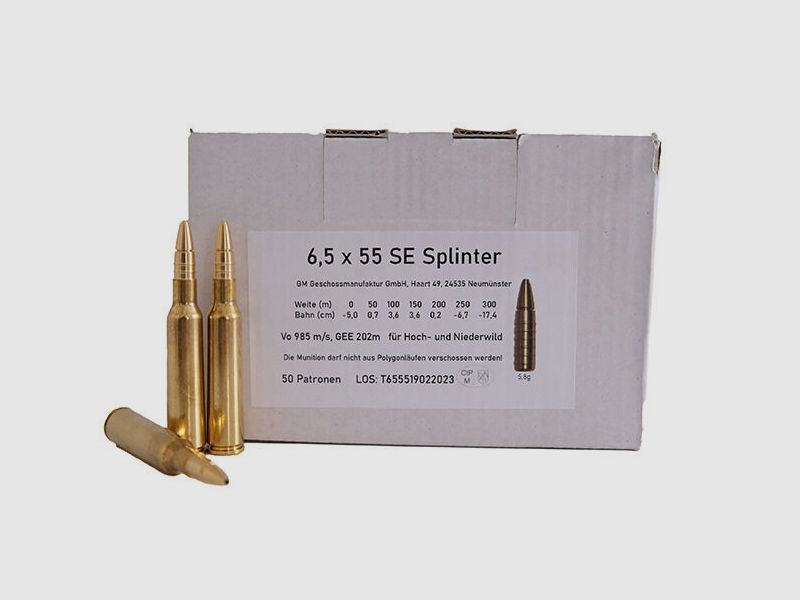 Geschoss-Manufaktur 6,5x55 SE Spliter 5,8g, Bild 2 von 2