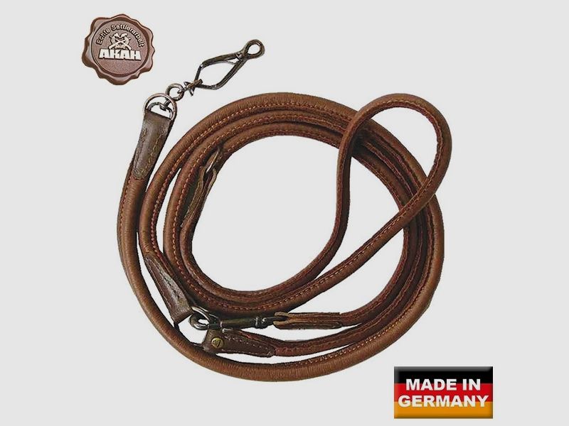 Umhängeleine Elchleder AKAH 185cm, braun