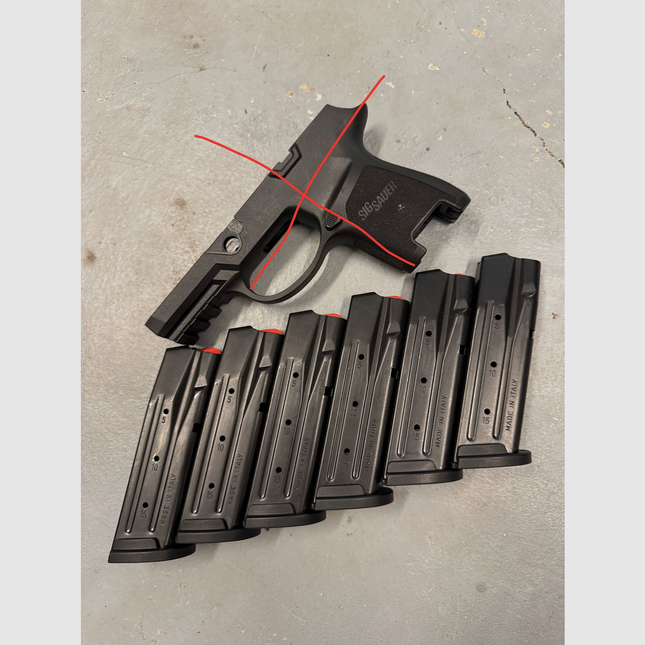 Accessoires SIG P320/ P250: 6x Compactmagazijn 15 schoten 9mmLuger