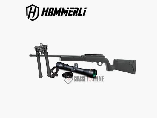 Zestaw Karabina HAMMERLI Force B1 Kal. 22Lr Allweather Czarny - 20'' + Dwójnóg + Luneta + Montaż