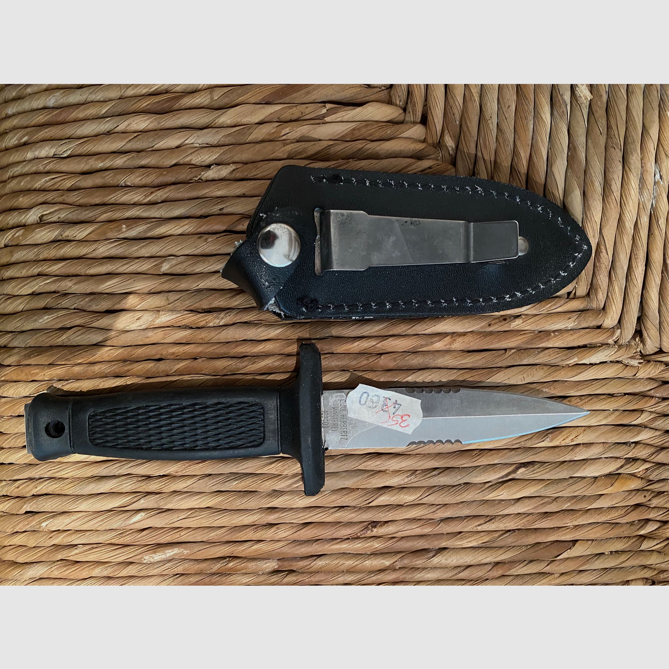 Nóż nurkowy / nóż outdoorowy z pochwą