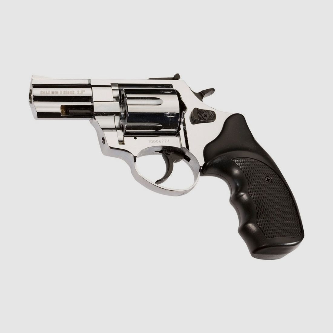 ZORAKI R1 2.5" Glanz Chrome 9mm R.K. blank firing revolver in the style of the Smith & Wesson Chiefs Special