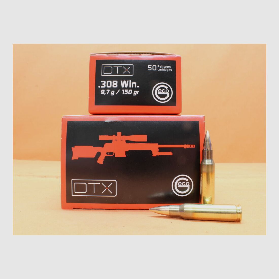 GECO Patrone .308Win GECO 150grs FMJ DTX (2413699) VE 50 Patrone/ 9,7g Vollmantel