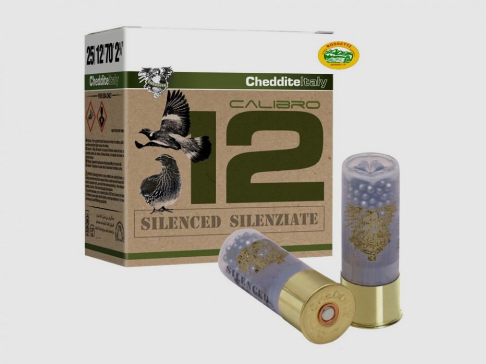 CHEDDITE Schalldämpferpatronen Kal. 12 gr. 20 pb. 7,5