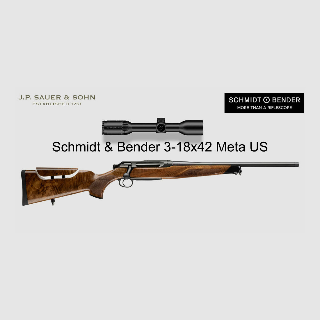 J.P. Sauer & Sohn Sauer 505 Ergo Lux Repetierbüchse HQ3 Ausstattungspaket Elegance + VSR | 8.5x55 Blaser | Schmidt & Bender 3-18x42 Meta