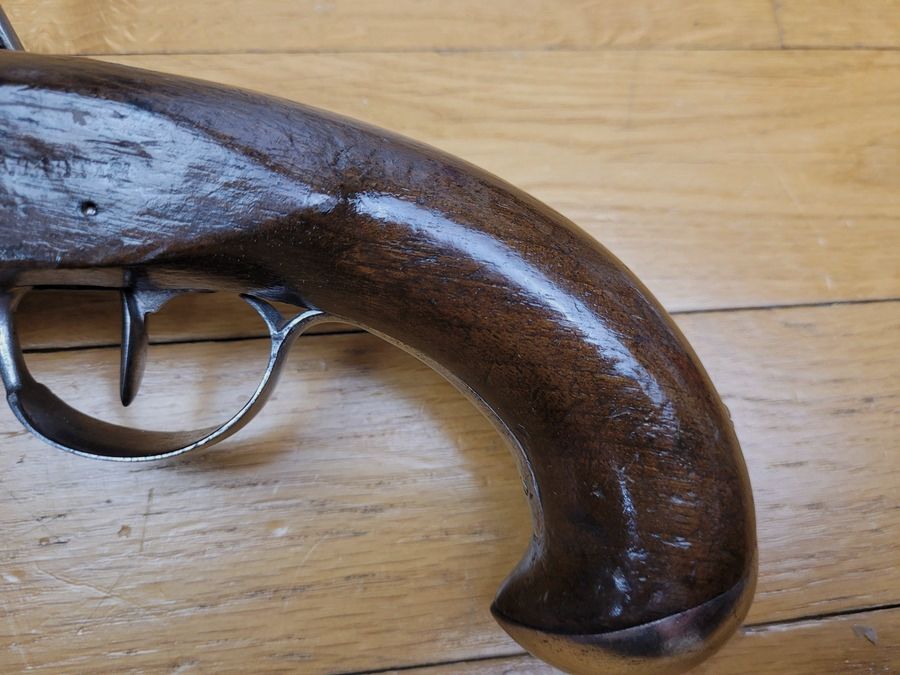 Halb-Stock-Pistole – Revolutionäre Herstellung Clemanson (Paris?) – Ca. 1792-1799 – seltene Homogenität – guter Zustand, Bild 8 von 22