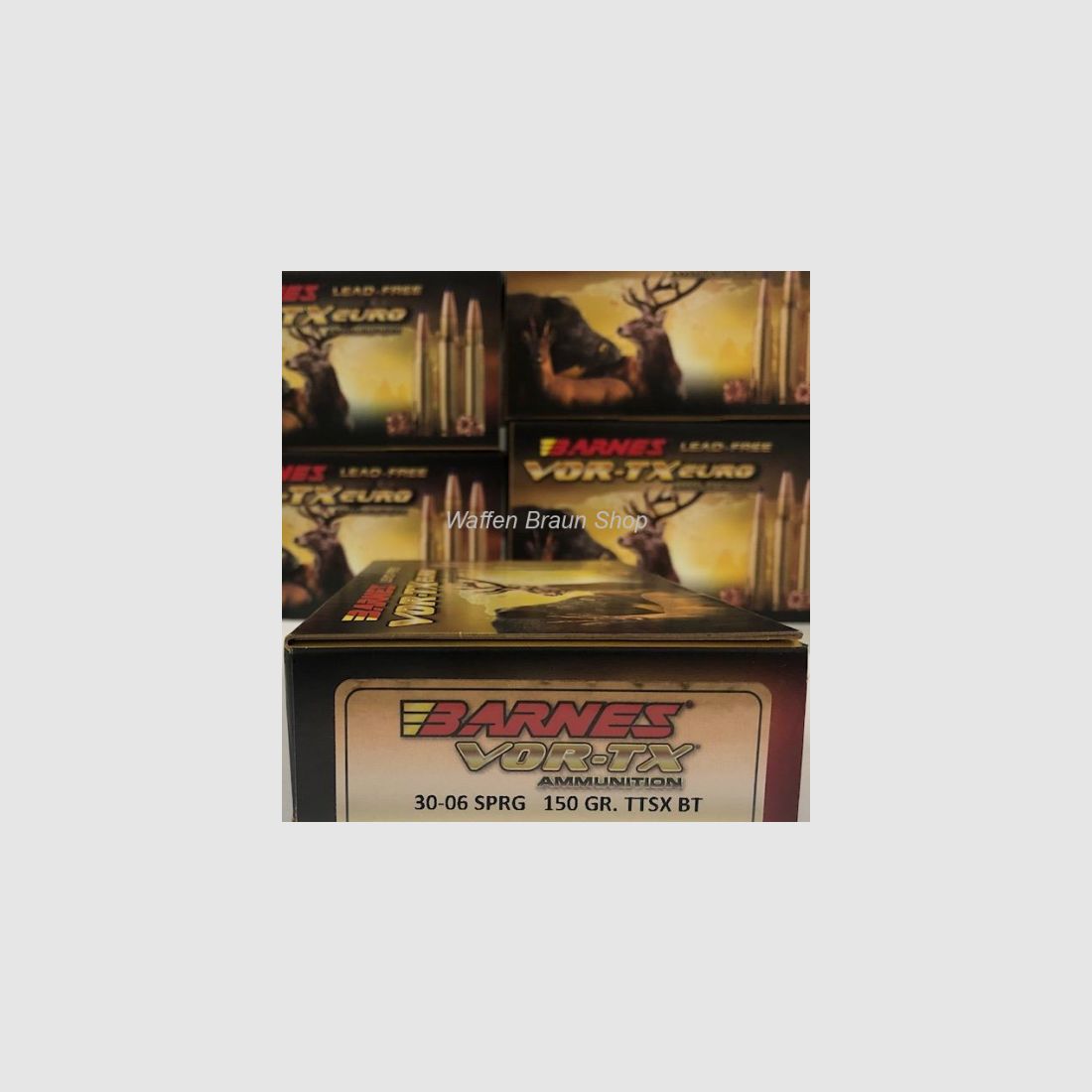 BARNES 31330 VOR-TX EURO CENTERF.RIFLE AMMO .30-06 SPRG 150GR TTSX 20 pièces