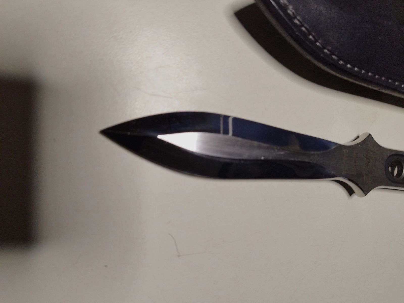 Coltello da lancio di alta qualità MOELLER Canada VIPER III con fodero in pelle con clip