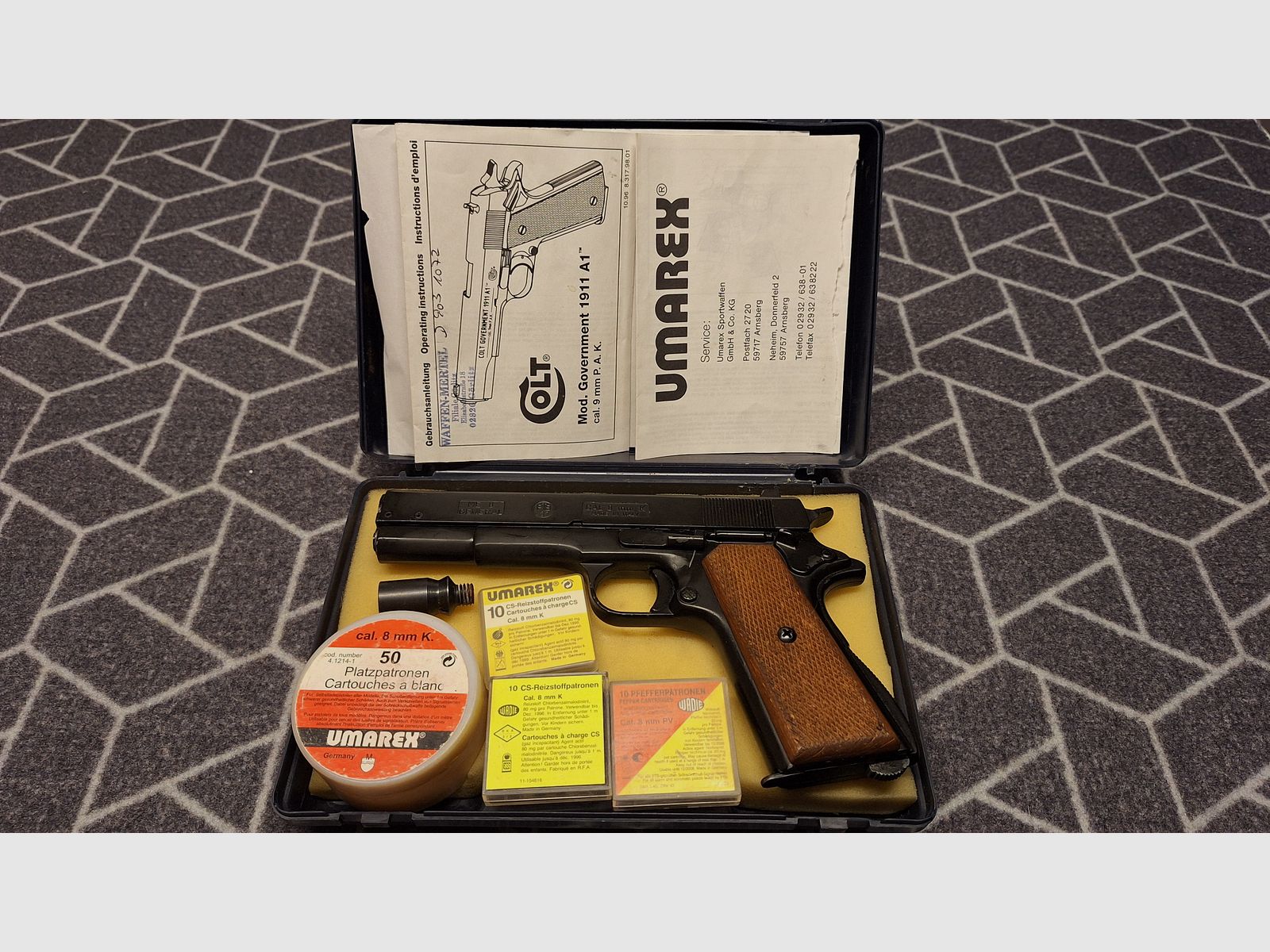 ME 8 pistola de colección general 8mm de detonación en estilo 1911, PTB437
