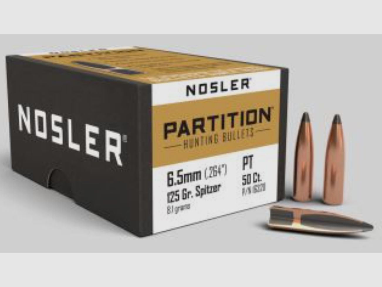 Nosler Partition Bullets 6.5 mm/.264 – 125 gr SP Item 26516320