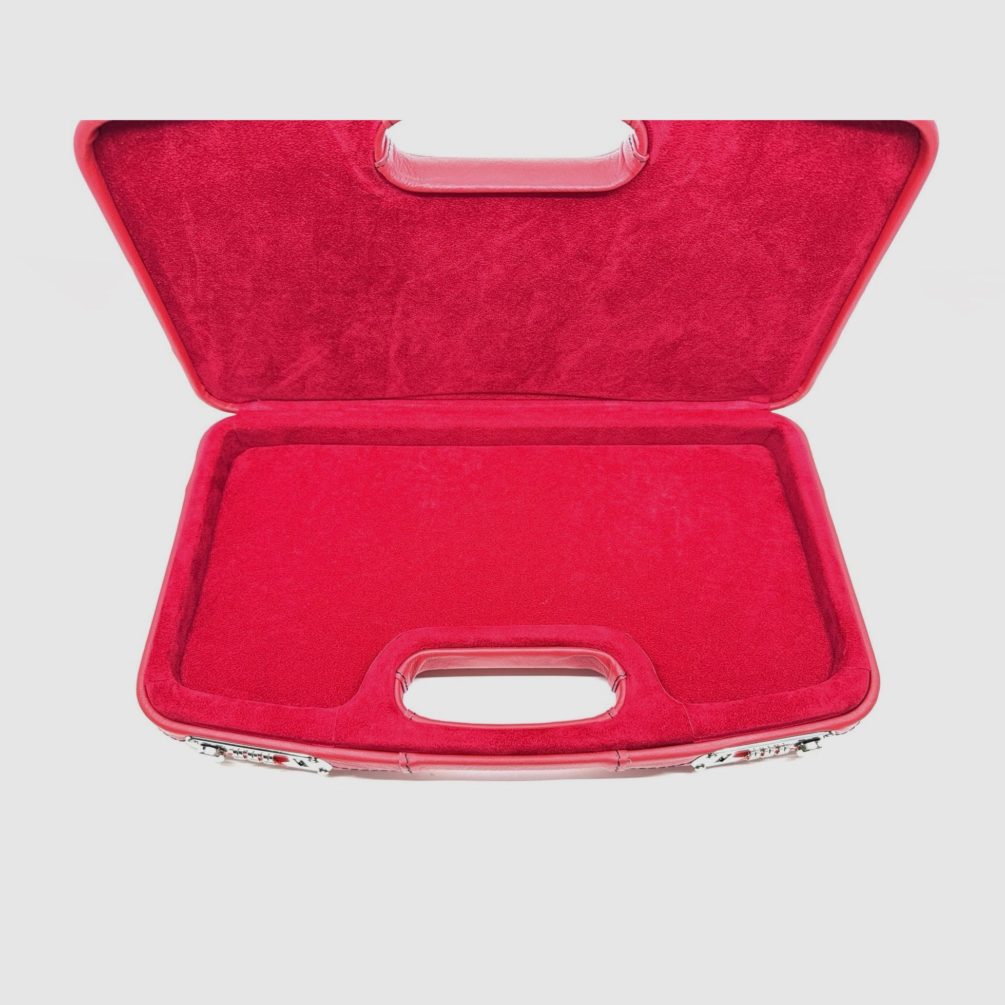 Negrini Lusso 2028TPL Étui pour pistolet en cuir rouge / noir avec pierre Swarovsky 325x165x70mm, image 4 sur 5